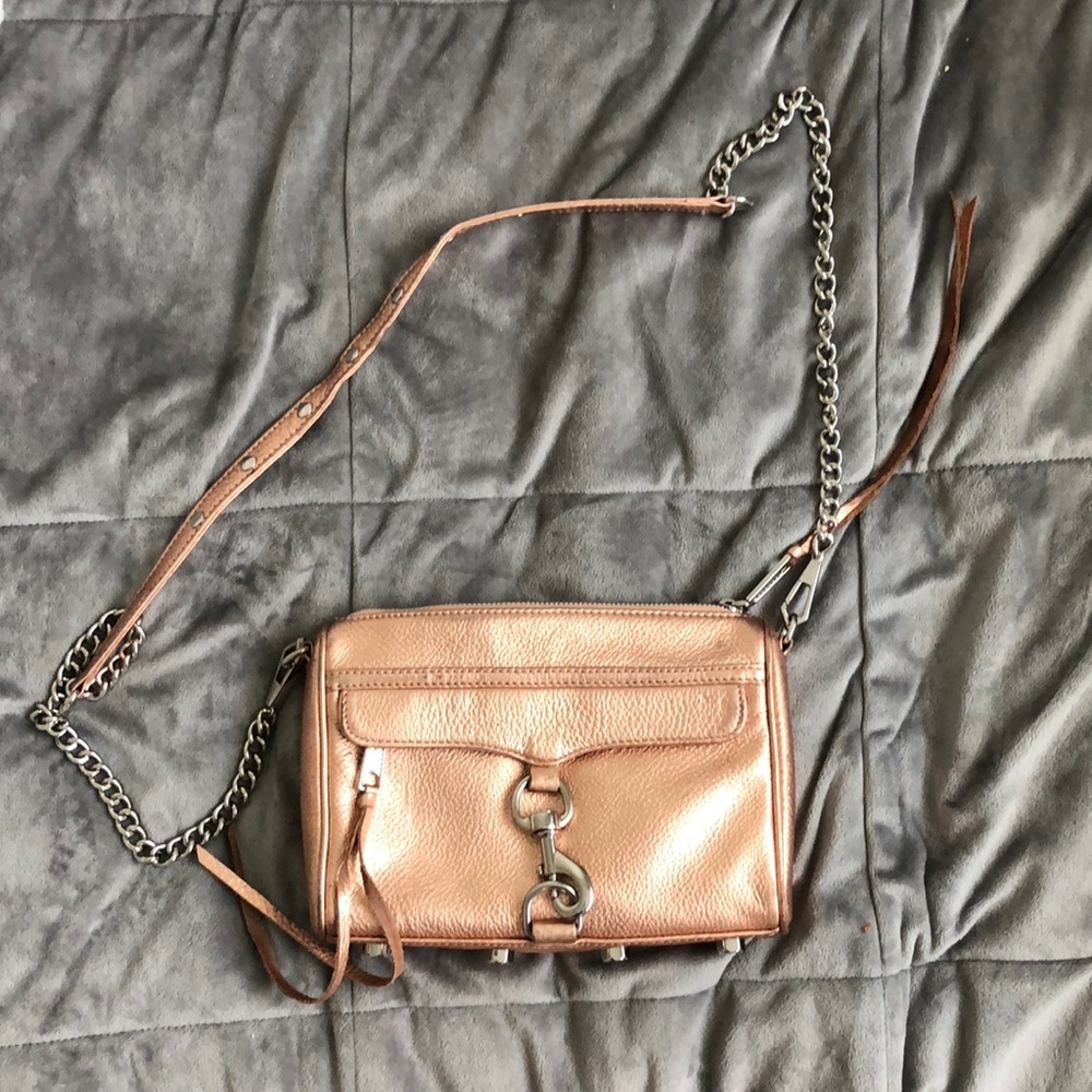 REBECCA MINKOFF Rose Gold Mini M.A.C. Crossbody
